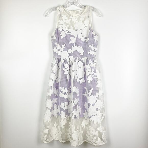 Belle Badgley Mischka Lace and Lavender Fit and Flare Dress Women’s Size 2 - Picture 3 of 11